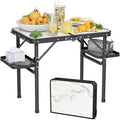 Titanker Folding Camping Table Small 2ft, Small Folding Table Portable with 50% Extra Space, Folding Picnic Table, Portable Beac