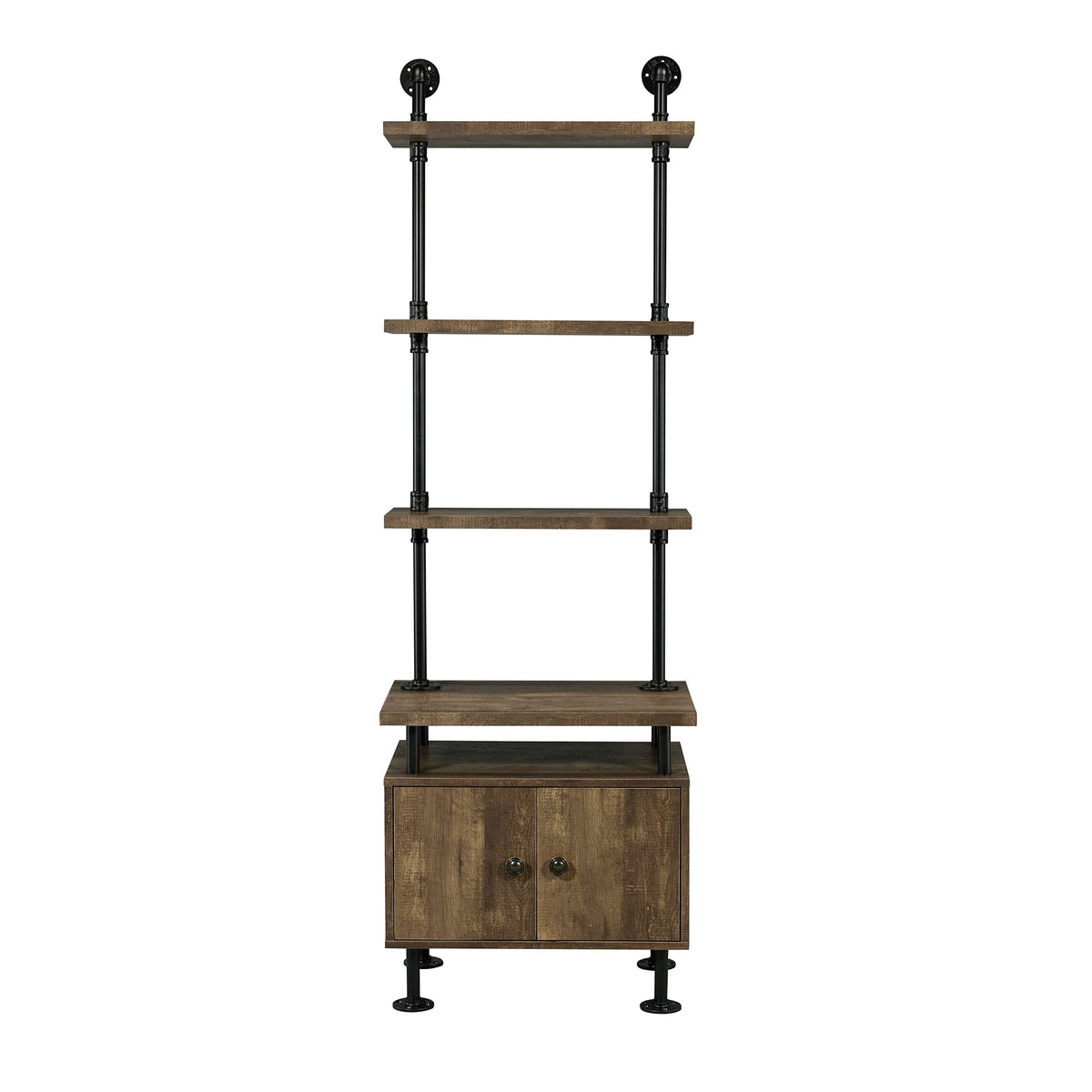 Acme Furniture Acme Ensata II Side Pier, Rustic Oak & Black Finish Cabinet