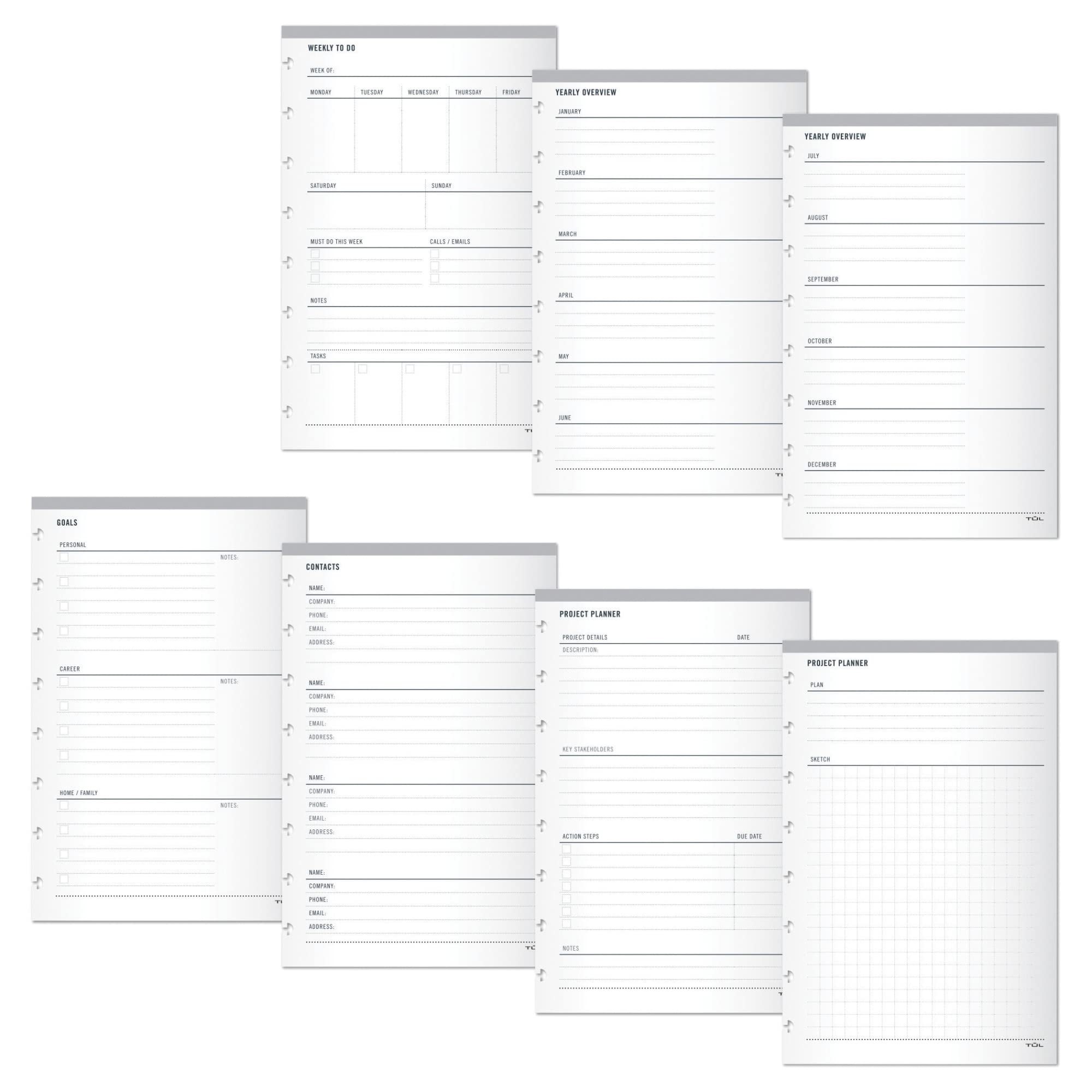Tul Discbound Organizational Inserts, Junior Size, White, Pack Of 100 Inserts