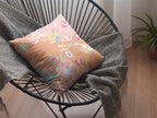 HomeRoots Pink On Orange Broadcloth Pink Orange Garden Indoor Outdoor Throw Pillow