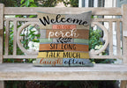 Jartinle Porch Rules Sign Outdoor Pillow Covers Waterproof Welcome To Our Porch Patio Pillow Covers For Couch Bench Patio Furnit