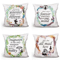Alice In Wonderland Quote Throw Pillow Covers Set Of 4 Cute Pillow Cases Linen Pillowcases Cushion Case Home Decor Gifts For Tee