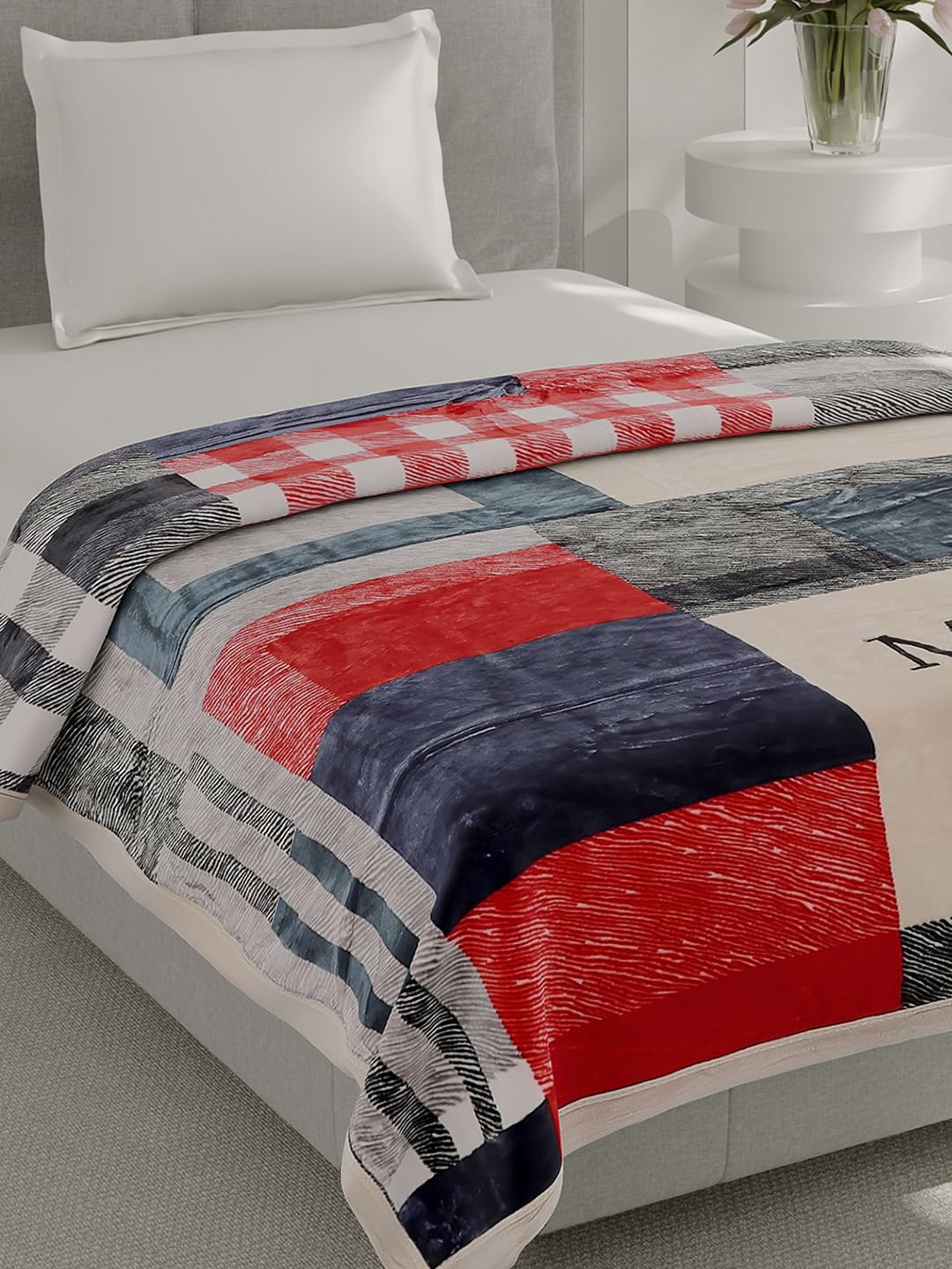 Monte Carlo Single Bed Heavy Winter Blanket Everest Plus 2 Ply 600 GSM | 2.1 KG (220x160 CM), Multi