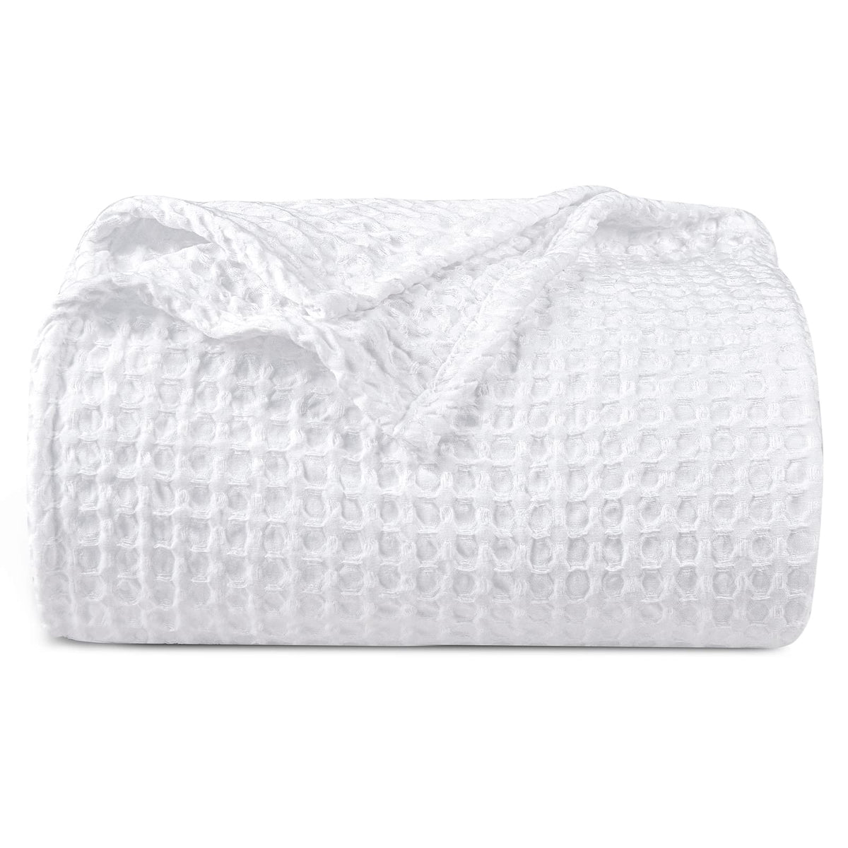 Phf Ultra Soft Waffle Weave Blanket King Size 104'X 90'- Washed Lightweight Breathable Cozy Woven Blanket For Bed - Aesthetic Decor For Couch Bedding Sofa Home Car - White