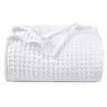 Phf Ultra Soft Waffle Weave Blanket Twin Size 66'X 90'- Washed Lightweight Breathable Cozy Woven Blanket For Bed - Aesthetic Decor For Couch Bedding Sofa Home Car - White