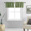 Donren Sage Green Window Valances For Kitchen -Blackout Valances For Window With Rod Pocket (72 By 18 Inch,2 Panels)