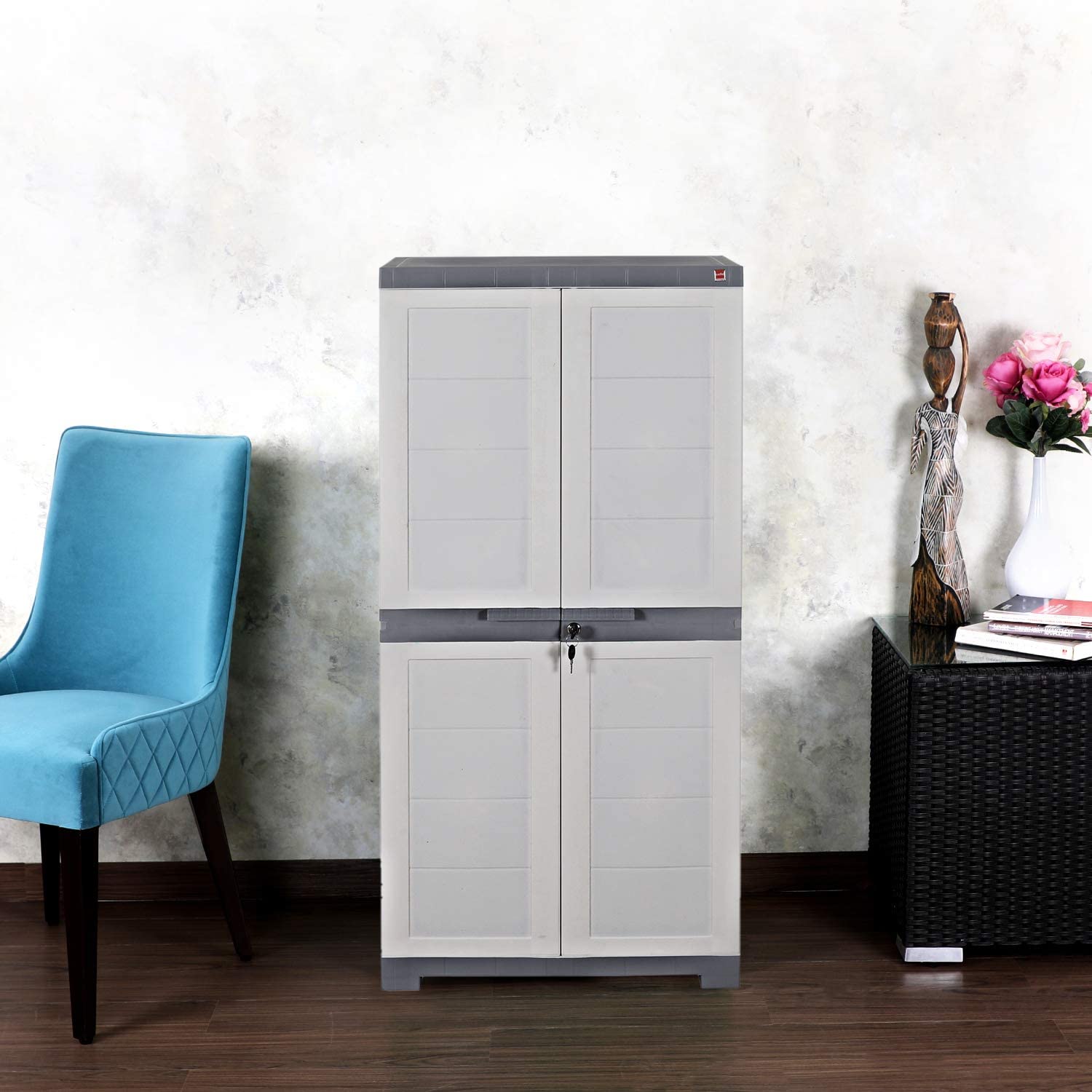 Cello Novelty Big Plastic Cabinet With Dustproof Doors| 3 Year Warranty | Almirah, Cupboard, Wardrobe For Home, Living Room, Bed