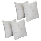 Blazing Needles Square Faux Fur Throw Pillows, 17", Upton Natural 4 Count