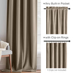 Lazzzy Tan Velvet Curtains Room Darkening Thermal Insulated Curtains 108 Inch Length Soundproof Noise Reducing Drapes For Bedroom Living Privacy Home Decor Rod Pocket, 2 Panels