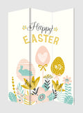 HomeRoots 3 Panel Reversible Easter Spring Art Screen Room Divider