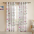 Homemonde Faux Linen Sheer Long Door Curtain 10 Feet  Transparent Curtain Set Of 6 Floral Printed, Hangs With Eyelets  (L 10Ft