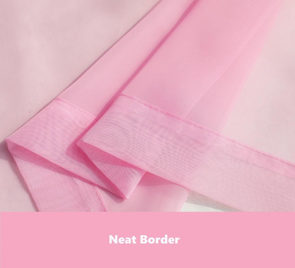 Pi Sheer Curtain 108 Inches Long,Light Window Drapery Soft Airy Voile With Rod Pocket For Living Room/Bedroom/Patio Door/Sliding Glass Door 2 Panels(W42Xl108-2Pc,Bright Pink)