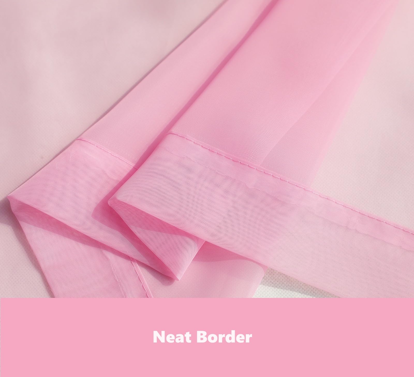Pi Sheer Curtain 108 Inches Long,Light Window Drapery Soft Airy Voile With Rod Pocket For Living Room/Bedroom/Patio Door/Sliding Glass Door 2 Panels(W42Xl108-2Pc,Bright Pink)