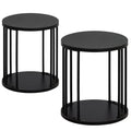 HDANI Wooden Stool Set of 2 for Kids,Adults,300lbs Load Capacity Garden Round Wood Stool,Non-Slip Small Step Stool for Plant Sta