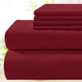 Bysure 6 Pieces Bed Sheets Set(Full, Burgundy) - Hotel Luxury Super Soft 1800 Thread Count 100% Microfiber Sheets With Deep Pock