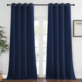 NICETOWN Blackout Navy Blue Curtains 120 inch Length - Window Treatment Energy Saving Thermal Insulated Room Darkening Solid Gro