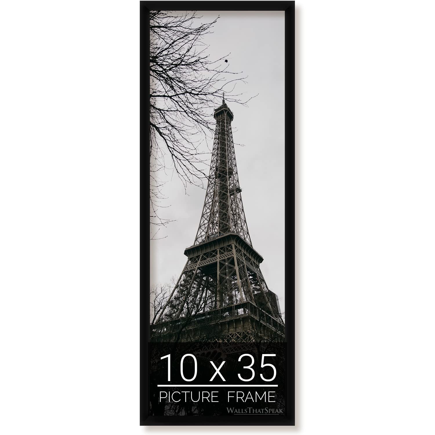 wallsthatspeak 10x35 Black Picture Frame for Puzzles Posters Photos or Artwork