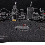 HomeRoots Grey 24' Black Los Angeles Nighttime Skyline Lumbar Decorative Pillow