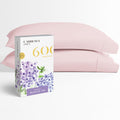 Carressa Linen 100% Egyptian Cotton Pillow Cases Set Of 2-600 Thread Count Blush Standard/Queen Pillowcase For Sleeping, Soft, S
