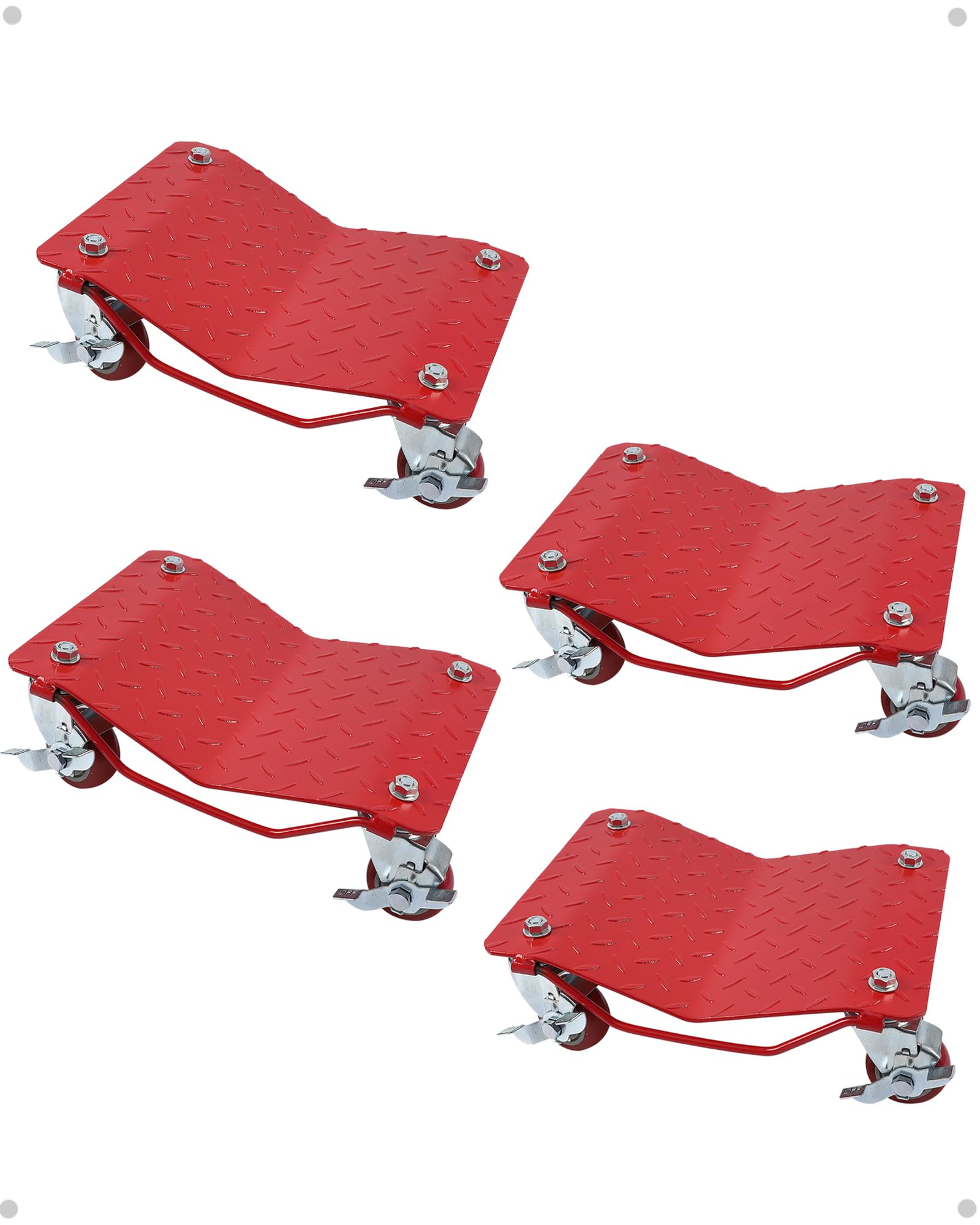 Car Dolly Set of 4, 6000LBS Capacity Wheel Dolly, Heavy Duty Car Tire Dolly Wheels Cart Moving Cars, Heavy Duty Vehicle Dolly wi