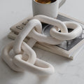 PEAKOLY Wood Chain Link Decor - Rustic White Washed Decorative Chain, Coffee Table Decor, Book Shelf Decor Accents, Made from Pi