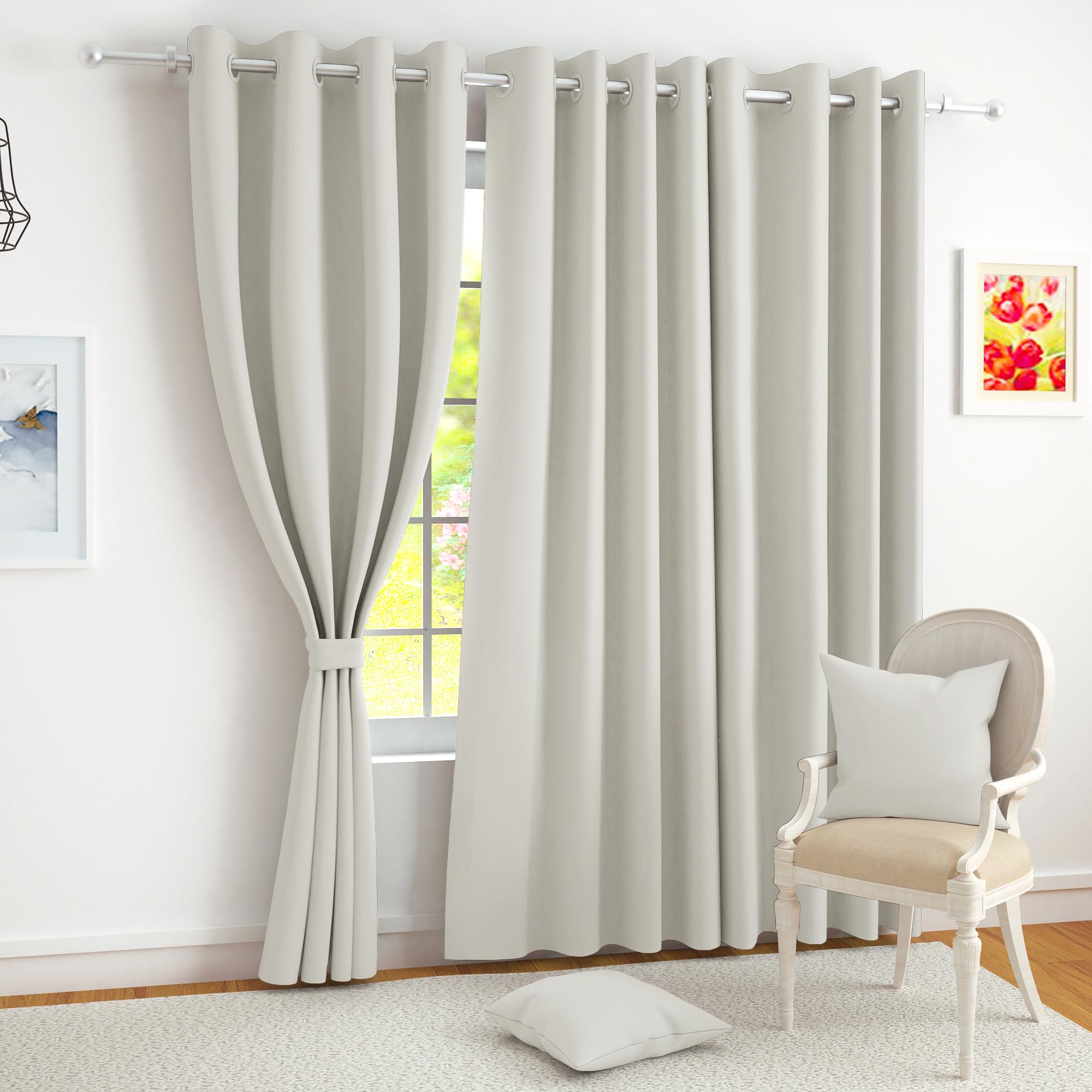 Story@Home 100% True Blackout Long Door Curtain 9 Feet Long Set Of 1 | Solid Design |Room Darkening Curtain | Thermal Insulated 