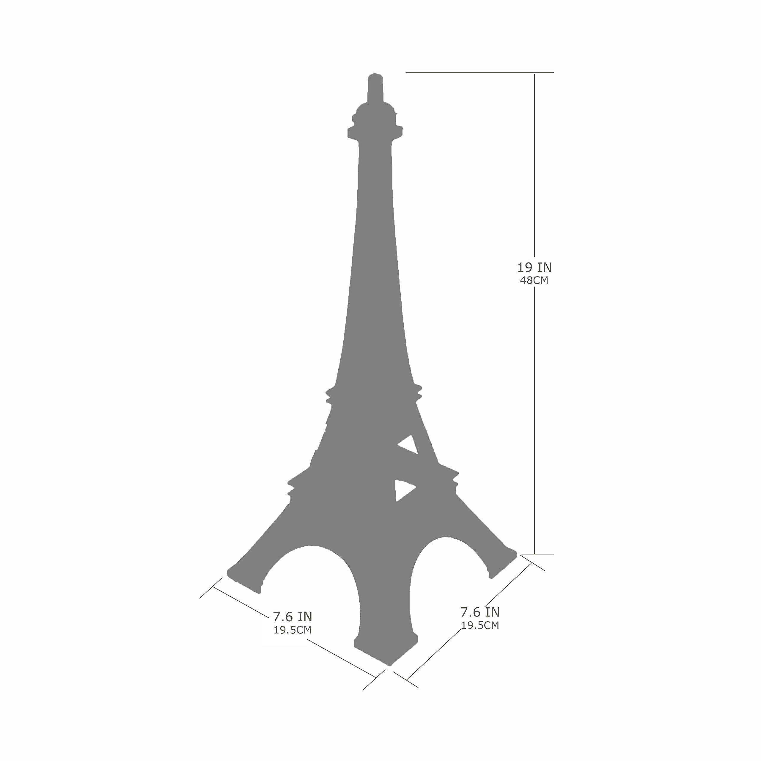 Allgala 19 Inch 48Cm Eiffel Tower Statue Decor Alloy Metal-Black (Ef19-86192)