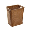 Jinhxofs Square Woven Basket Textured Deep Storage Basket Space Compact Home Organizer, Light Brown, 38 30 46cm