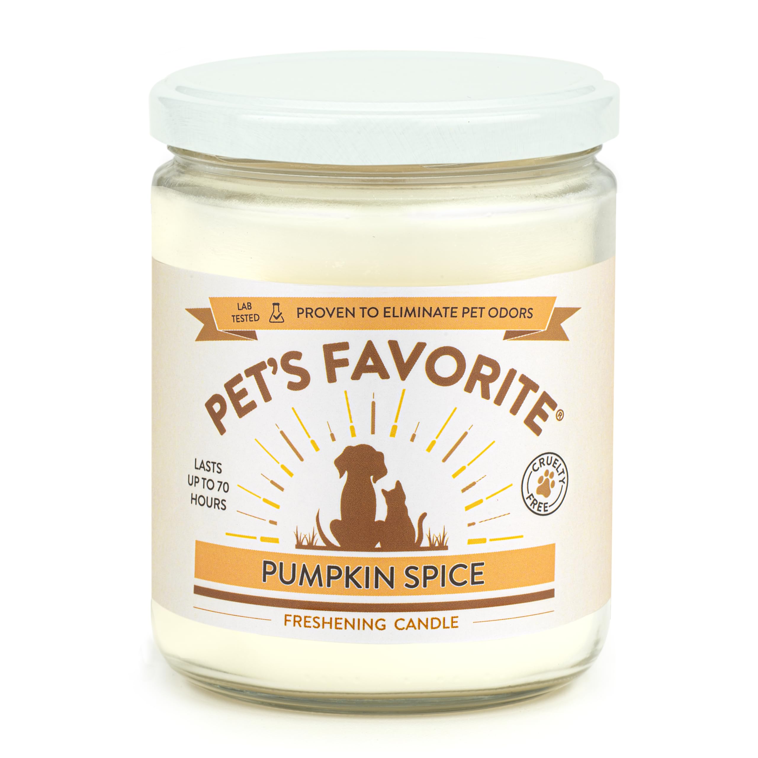 Pet's Favorite - Tested & Proven - Odor Eliminating Candle, Pet-Friendly Scented Candle, in 7 Great Fragrances - 70-Hour Burn Ti