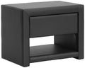 Baxton Studio Massey Upholstered Modern Nightstand, Black