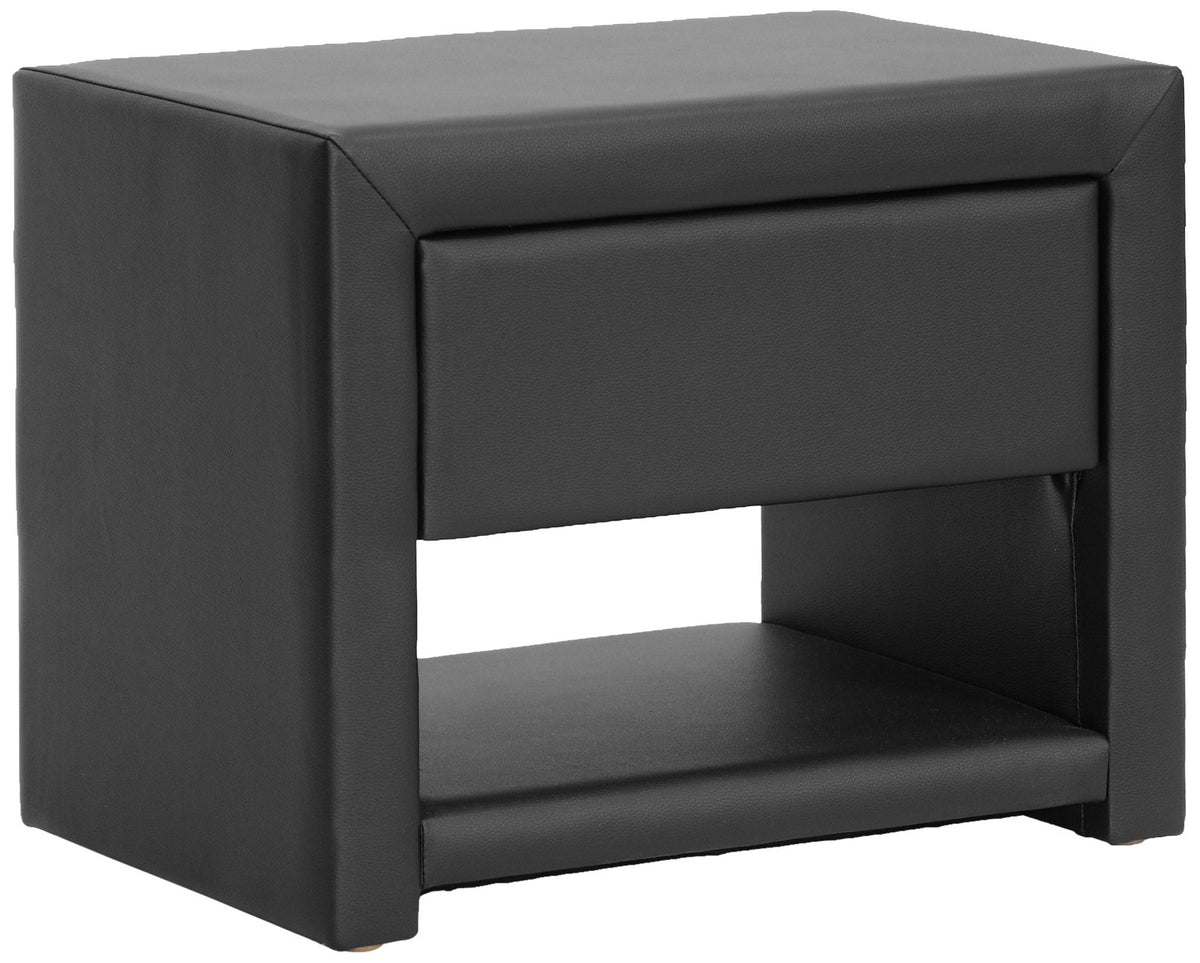Baxton Studio Massey Upholstered Modern Nightstand, Black