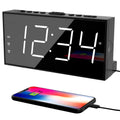 Alarm Clock for Bedroom, 2 Alarms Loud LED Big Display Plug in Simple Basic Digital Clock with USB Charging Port, Adjustable Vol