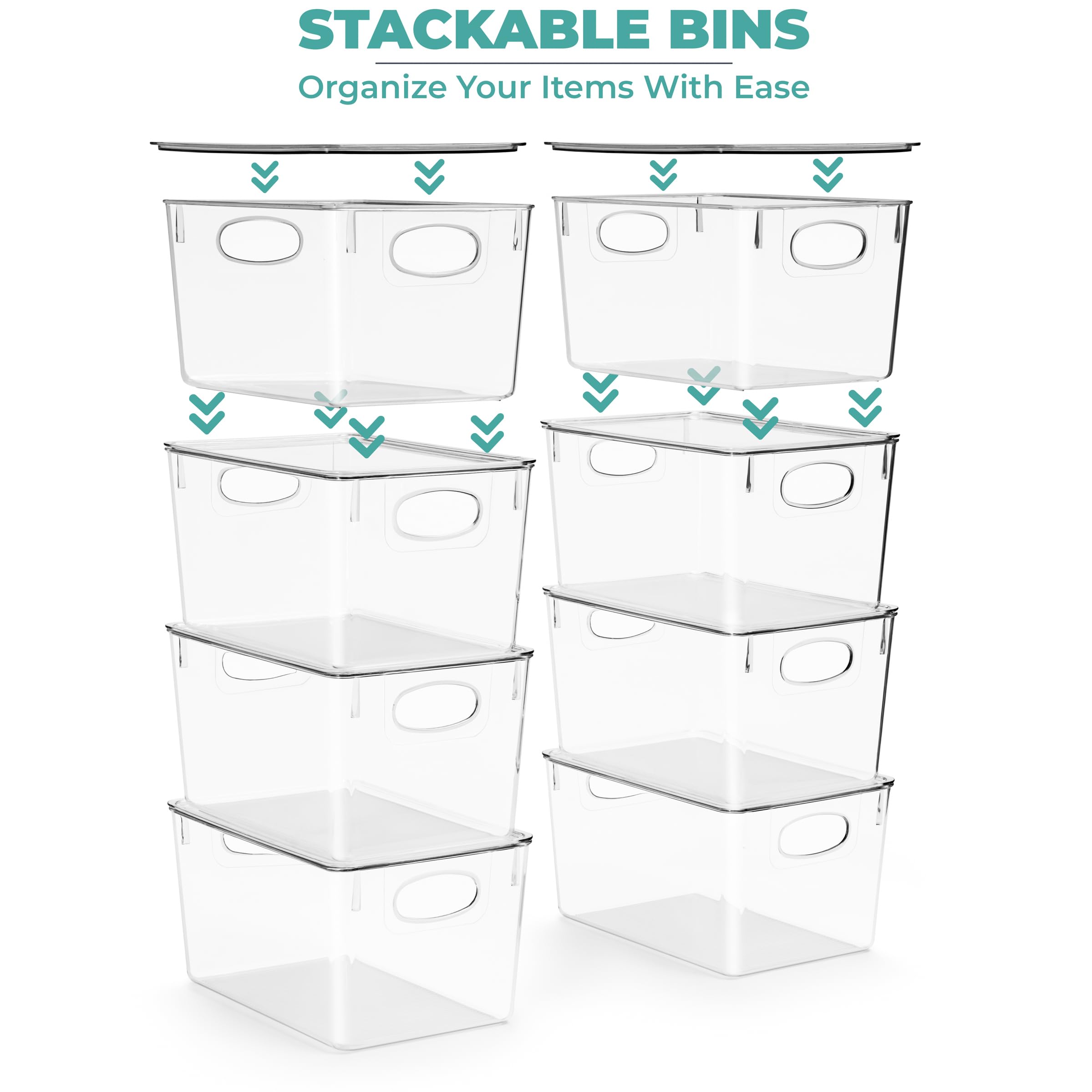 Sorbus Large Clear Plastic Storage Bins With Lids, Clear Stackable Storage Bins, Clear Toy Storage Bins, Clothes, Medicine, Make