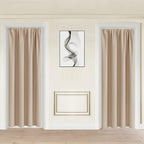 Jiuzhen Blackout Doorway Curtains 80 Inch Length - 2 Panels Thermal Insulated Privacy Soundproof Rod Pocket Closet Door Curtains Room Divider For Bedroom,Office, 42 X 80 Inches, 42 X 80 Inch, Beige