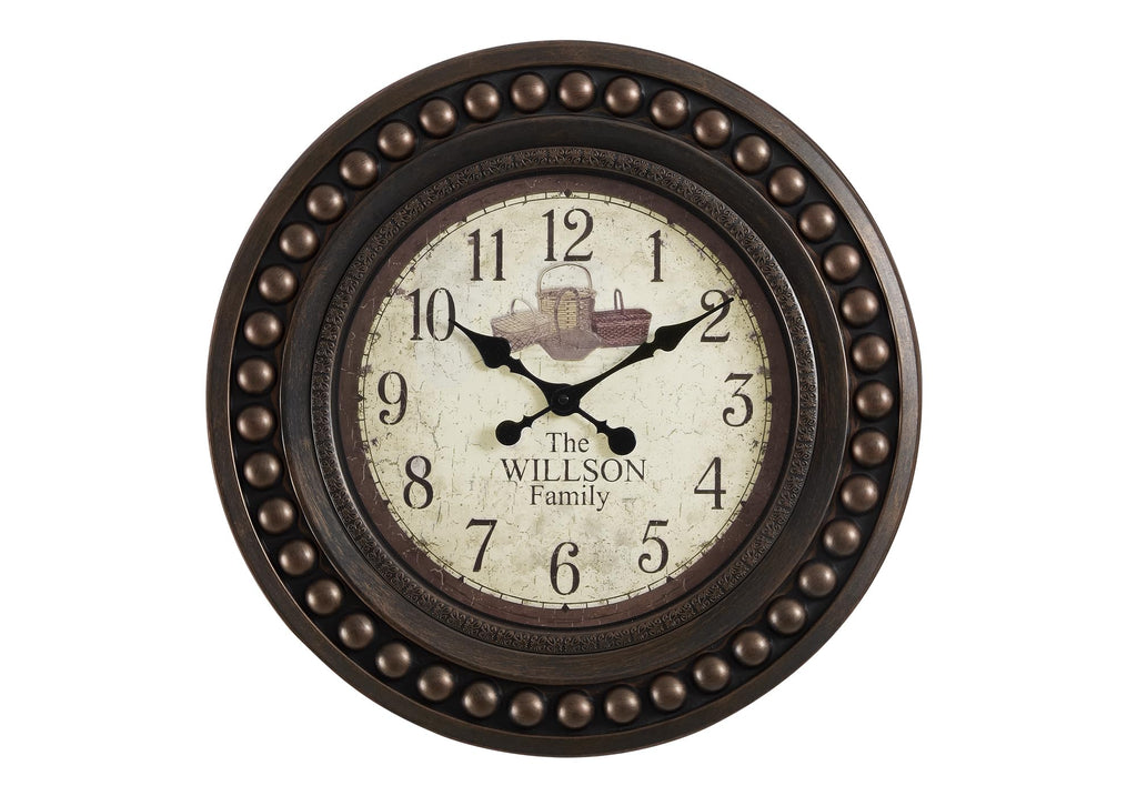 Monarch Specialties I 9046 Clocks, 20' Round, Wall Clock, Antique Brown, Transitional