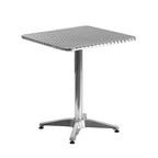 Flash Furniture Lila 23.5'' Square Aluminum Indoor-Outdoor Table Set with 2 Black Rattan Chairs