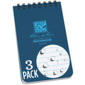Rite In The Rain Weatherproof Top Spiral Notebook, 3' X 5', Blue Cover, Universal Pattern, 3 Pack (No. 235-3)