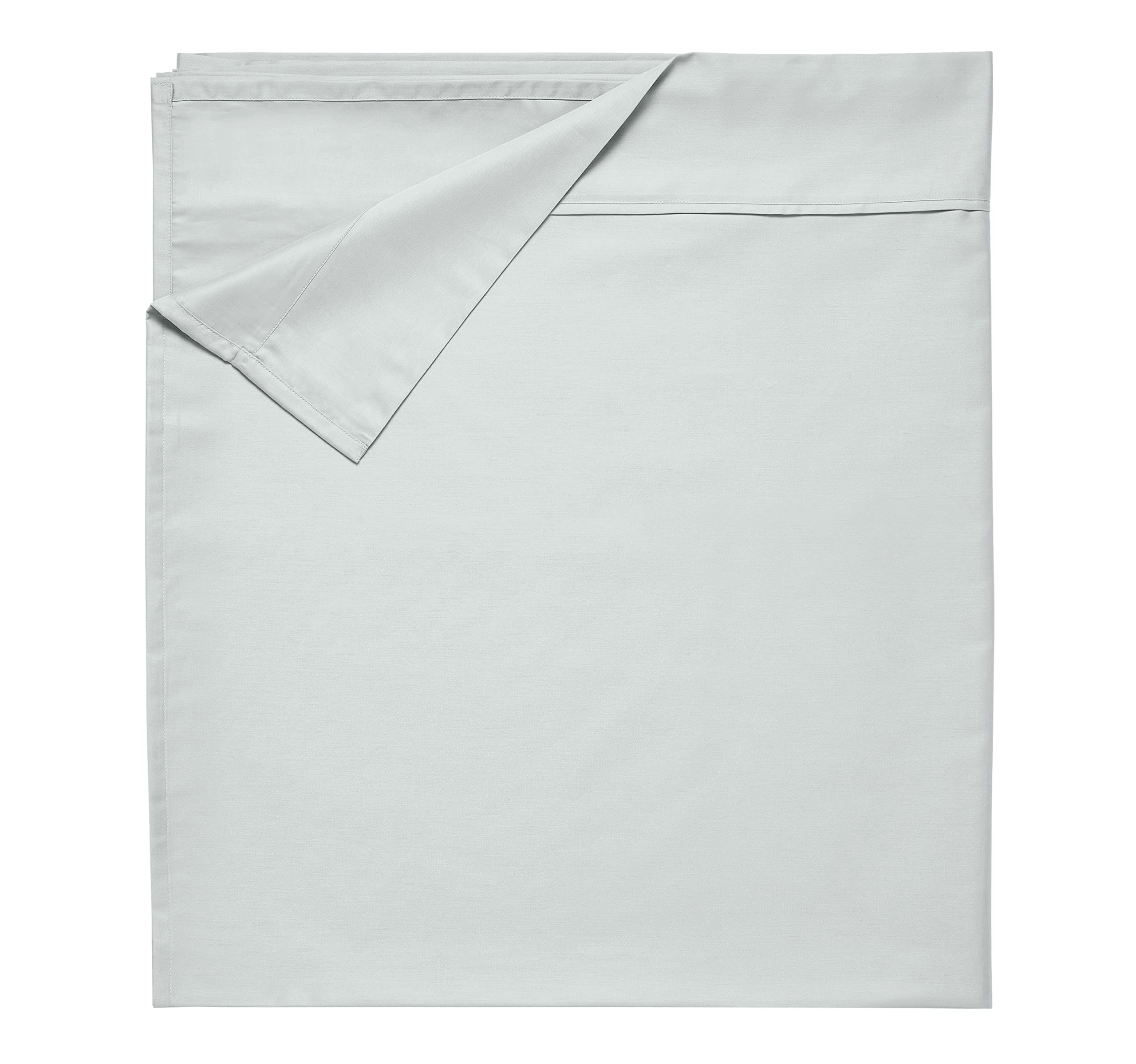 King Size Flat Sheet, Soft 100% Cotton Sheet, 400 Thread Count Sateen, Cooling & Breathable Bed Sheets, Light Gray Flat Sheet, K
