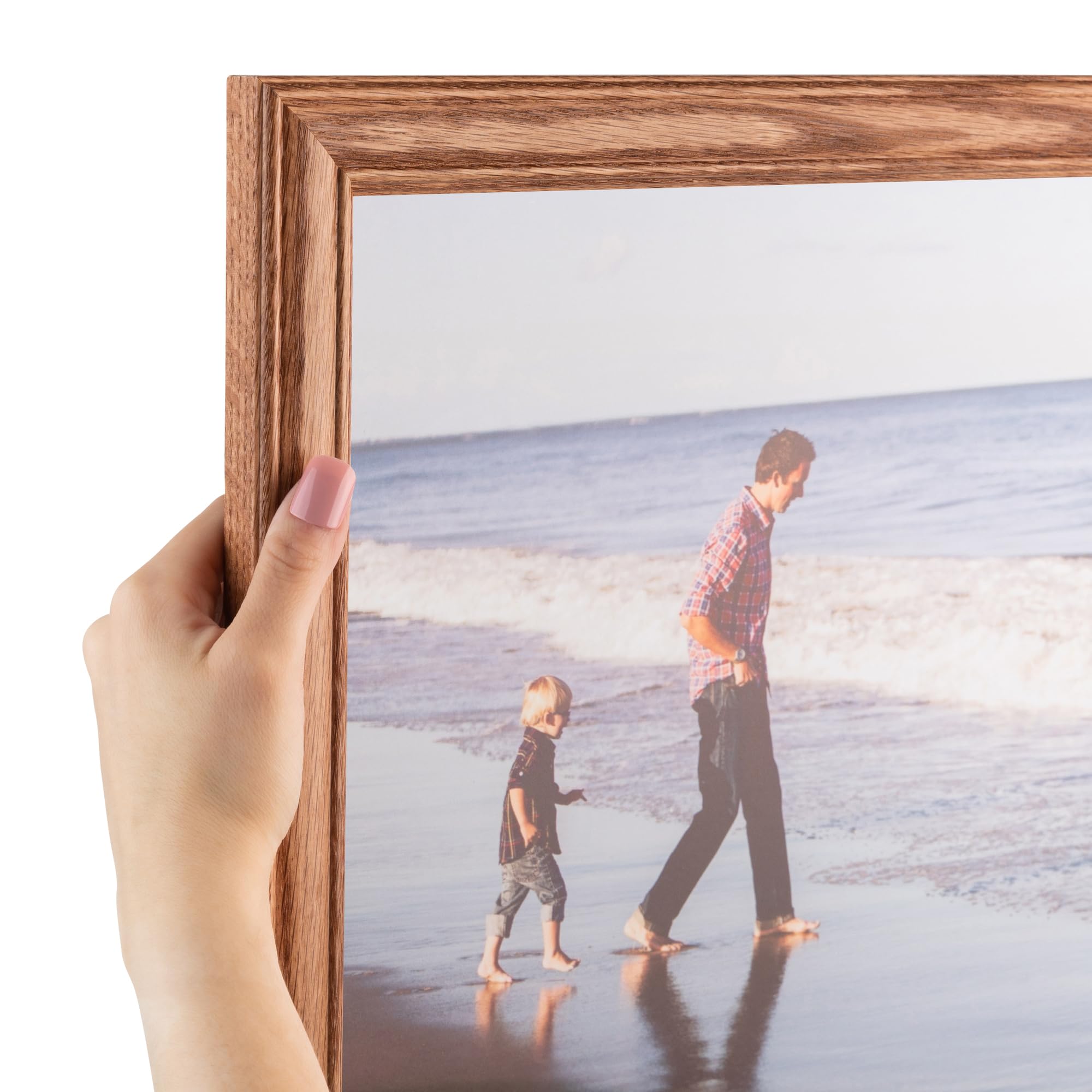 ArtToFrames 20x33 inch Honey Stain on Solid Red Oak Wood Picture Frame, 2WOM0066-59504-YHNY-20x33