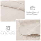 Exclusivo Mezcla Quilt Set Twin Size, 2 Pieces Brich Beige Twin Quilt Bedding Set, Lightweight Quilts Soft Bedspreads Modern Str