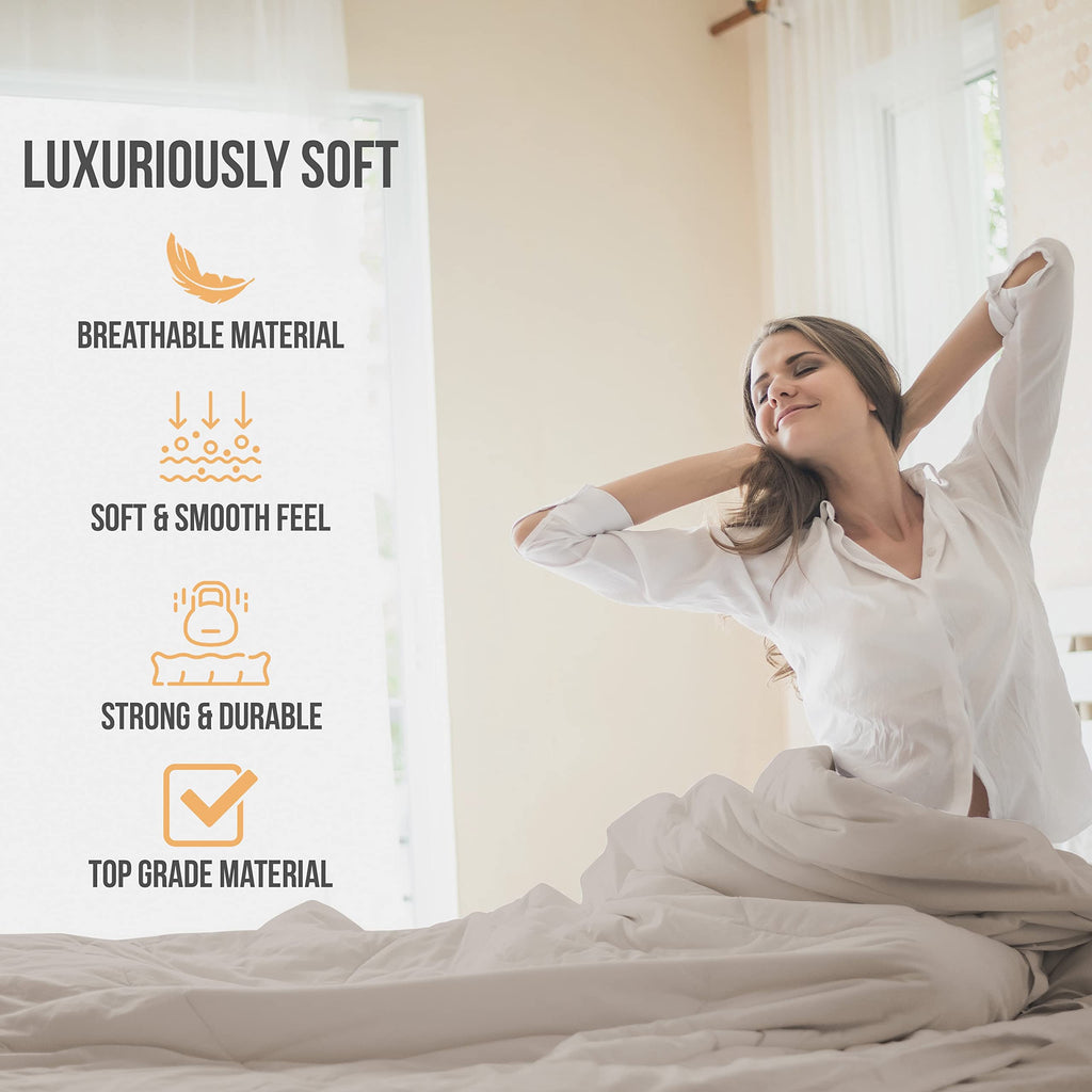 Abeero Home California King Sheet Sets - Luxury Hotel Bed Sheets - Soft Cooling Sheets With Elastic Corner Straps - Deep Pocket
