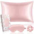 Miss Adola 1Pack Mulberry Silk Pillow Case for Hair and Skin Standard 26x20 Silk Pillowcase with Eye Mask & Scrunchie Soft Silk 