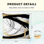 Supwhd Black White And Gold Pillow Covers, Abstract Black And Gold Pillow Covers 20X20 Set Of 2, Modern Boho Home Decor, Black A