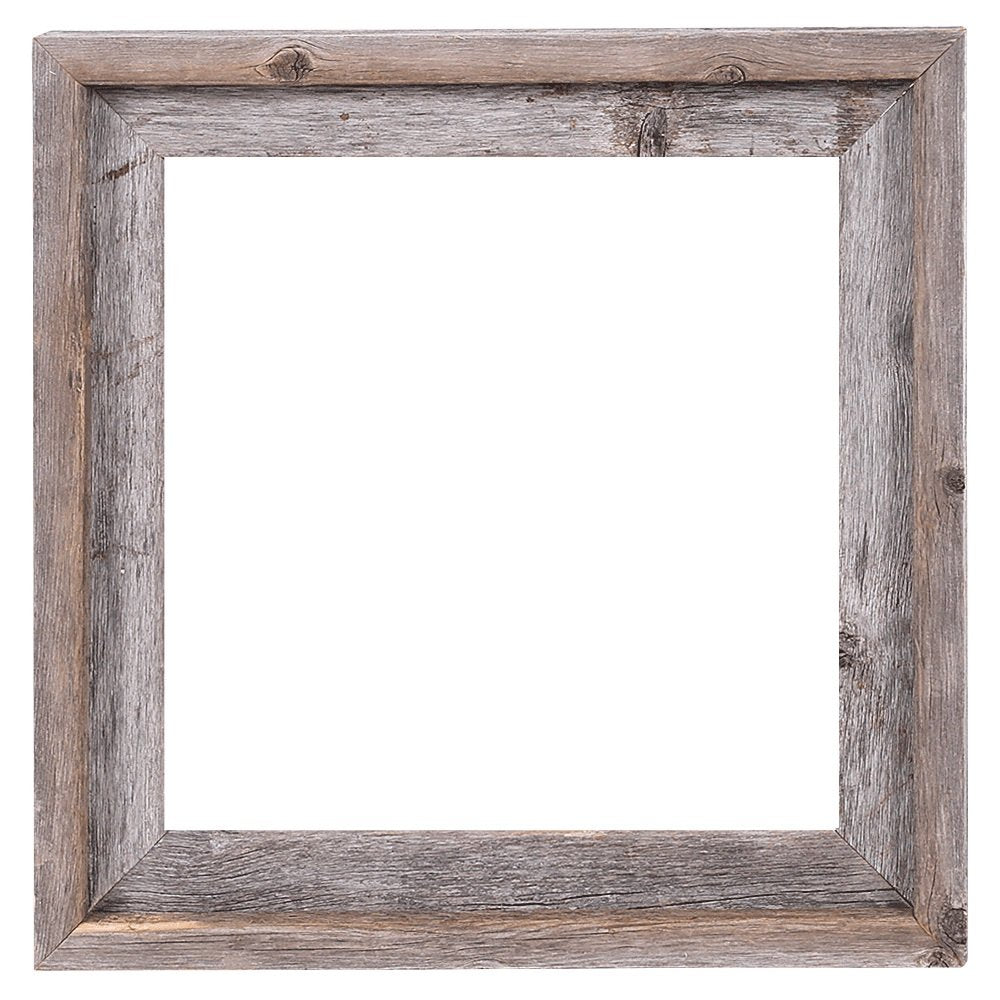 12x12 - 2 Wide Signature Reclaimed Rustic Barnwood Open Frame - No Glass or Back