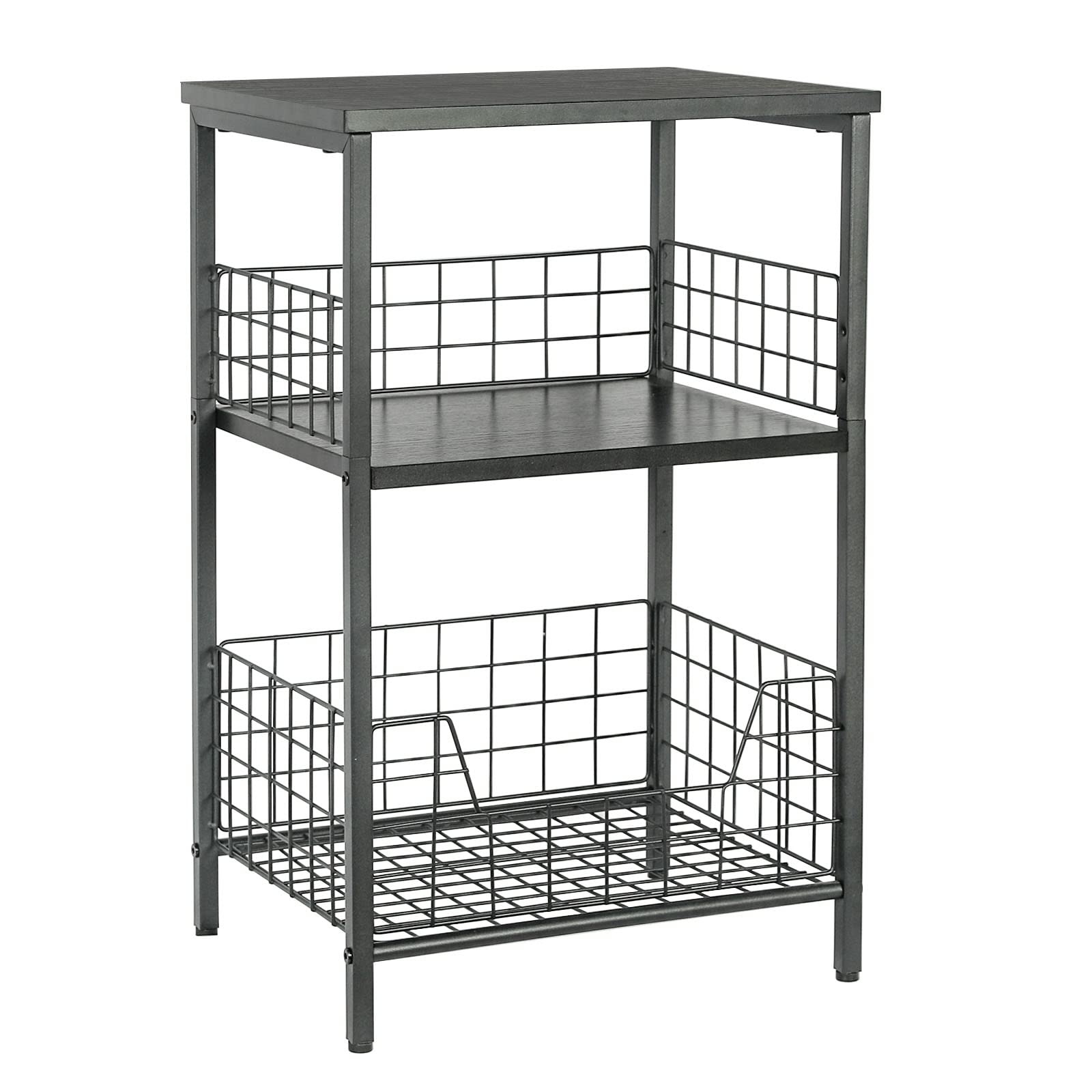 X-cosrack End Table,Industrial Retro Small Side Table for Small Spaces Living Room Bedroom Kitchen and Office,Stable Wood and Me
