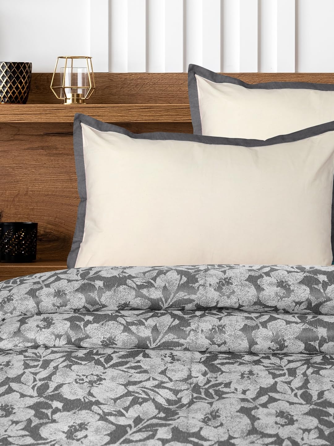 Saral Home Kanan Soft Cotton King/Queen Floral Breathable & WrinkleFree bedsheet for Double Bed. 1pc King Size bedsheet with 2 