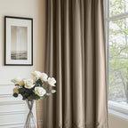 Lazzzy Tan Velvet Curtains Room Darkening Thermal Insulated Curtains 108 Inch Length Soundproof Noise Reducing Drapes For Bedroom Living Privacy Home Decor Rod Pocket, 2 Panels