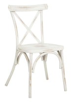 Safavieh Outdoor Collection Elia Distressed White Stackable Chair (Set Of 2)