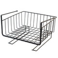 Fayby Under Shelf Basket Metal Wire Rack Slides Under Shelves With Hangers | Cabinet Storage Organizer For Kitchen Bathroom(Whit