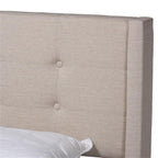 Baxton Studio Casol Mid-Century Modern Transitional Beige Fabric Upholstered Full Size Platform Bed